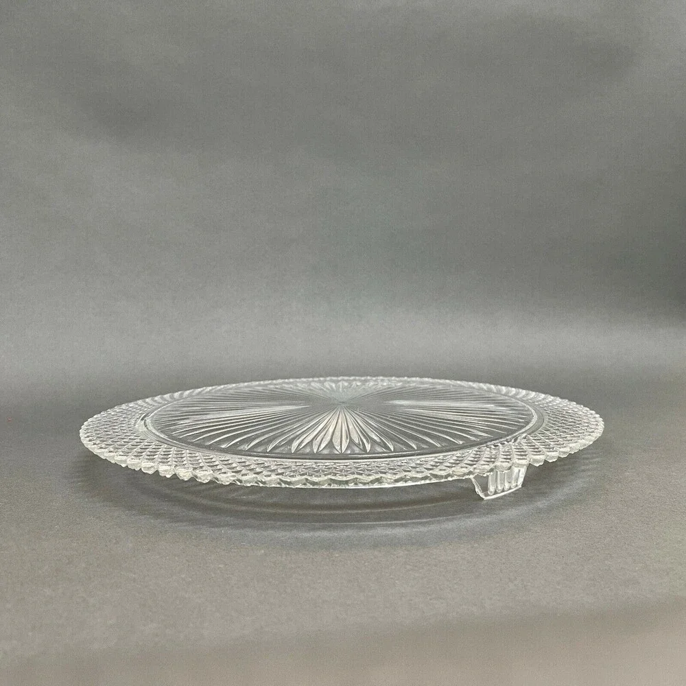 Vintage Clear Glass‎ Cake Plate Platter 12